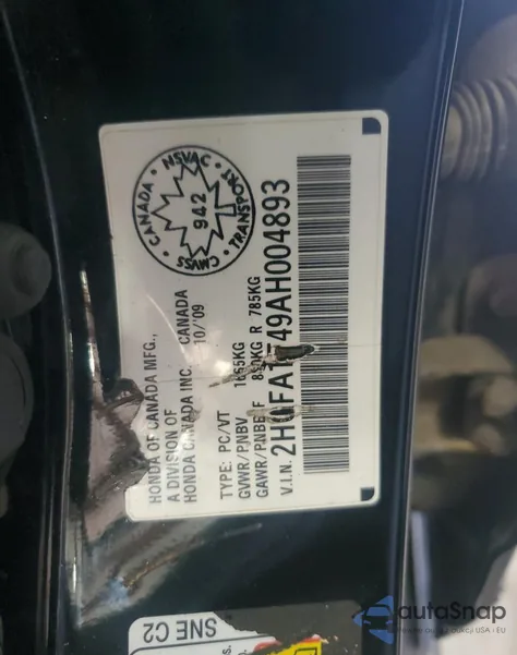 2010 Honda Civic Dx-G z USA, uszkodzony, nr VIN 2HGFA1F49AH004893